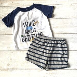 Carters 12m Baby Boy Summer Pjs Kids Toddler Pajamas Set Wild Animals Shorts